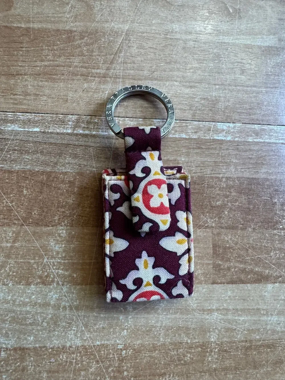 Vera Bradley Limited Edition Medallion Photo Clip Ring Key Fob.